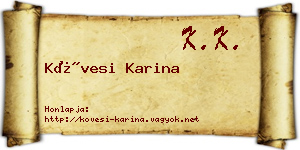 Kövesi Karina névjegykártya